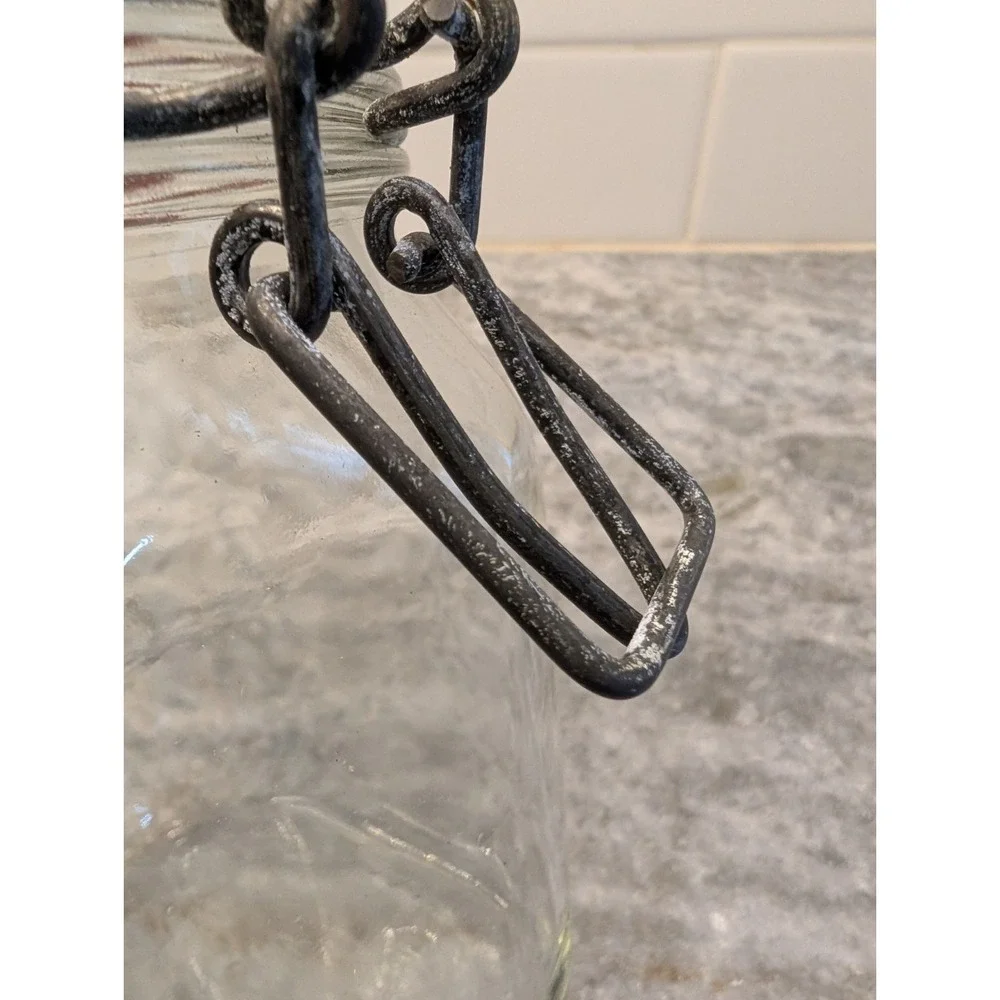 Fido Italian Glass Clamp Lid Canister 1 Liter Hermetic Storage Jar